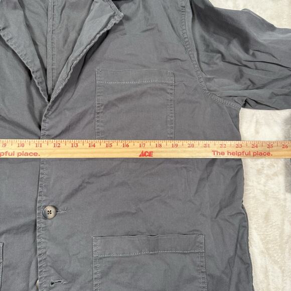 Pact Men's Boulevard Brushed Twill Blazer Gray Organic Cotton Size Large - Picture 8 of 10